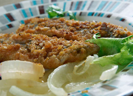 Scottish Herring . Fried fish in Oatmealの写真素材