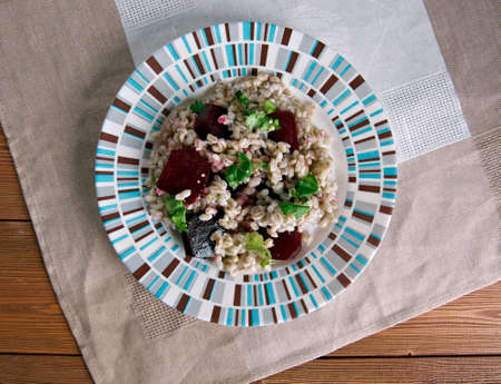 Farro Salad With Beets.Italian Cuisineの写真素材