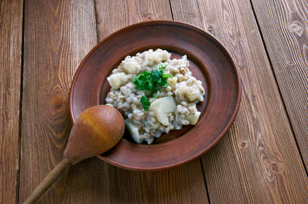 Mulgipuder - Estonian cereal with barley and potatoes. Prepares winter. Baltic cuisineの写真素材