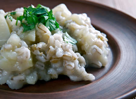 Mulgipuder - Estonian cereal with barley and potatoes. Prepares winter. Baltic cuisineの写真素材