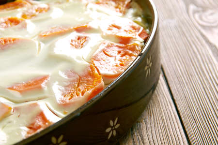 Creamy Carrot Casserole . close upの写真素材