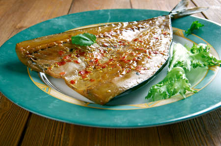 Craster kipper Deviled.smoked fish. Traditional British snackの写真素材