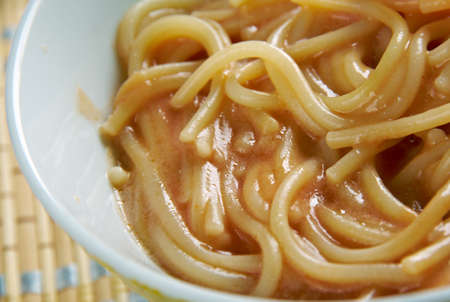 Tex-Mex Fideo Soup.mexican version of past.Mexican Pasta with Vegetables and Chile