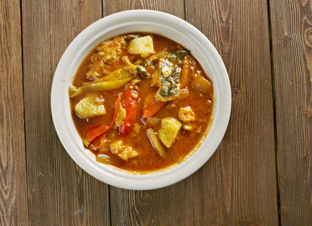 make conch soup --  Jamaican Style  chowder in Floridaの写真素材