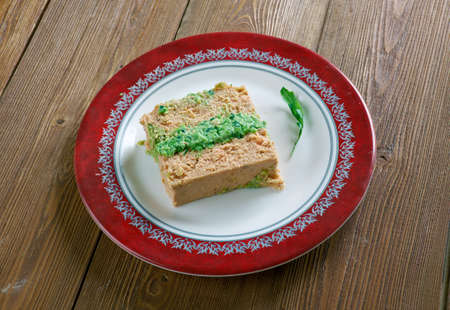 Salmon Terrine , pasta with green beans and herb sauce