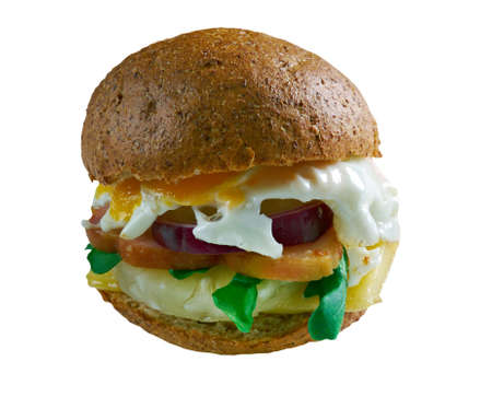 Aussie Burger Australians  burgers are cooking, BBQ the bacon and pineapplの写真素材