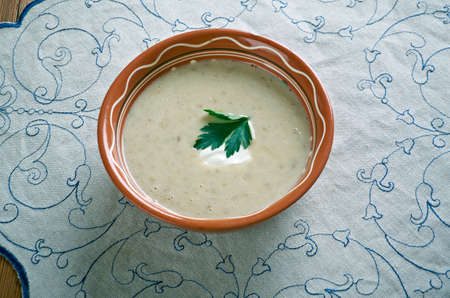 Belarusian soup with mushrooms polivkaの写真素材