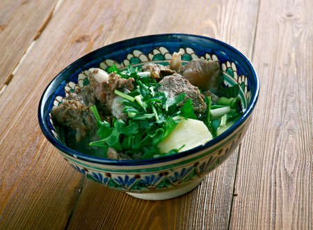 bozartma  - Caucasian soup with lamb.Georgian, Azerbaijani cuisine
