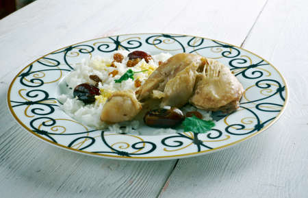 Toyuq plov - chicken pilaf.Azerbaijani cuisineの写真素材
