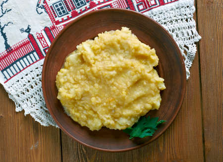 herne kartulipuder . Estonian cereal with peas and potatoes. Prepares winter. Baltic cuisineの写真素材