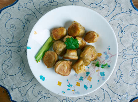 Stamp and Go - fish fritter made with salt fish in Jamaican cuisineの写真素材