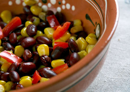 Succotash broken corn kernels.traditional dish  in New England, Pennsylvaniaの写真素材