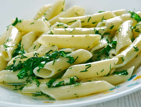 Pennette al Pesto - pasta  alla genoveseの写真素材