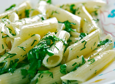 Pennette al Pesto - pasta  alla genoveseの写真素材