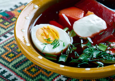 Russian Cold beet soup Smolensk chlodnikの写真素材