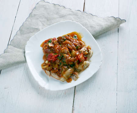 Mantarl? Tavuk Sote  - Turkish stew with chicken and mushroomsの写真素材