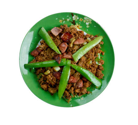Mexican Discada - mixed meat dish popular in the northern Mexican states