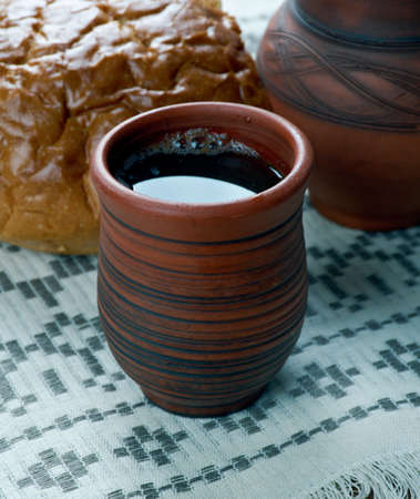 syta - Russian honey drink water. made of honeycomb with honey, filled with boiling waterの写真素材