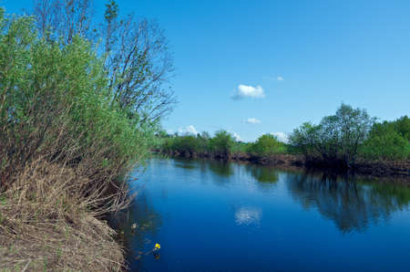 Spring on the river.Arkhangelsk oblast.Russian North.の写真素材