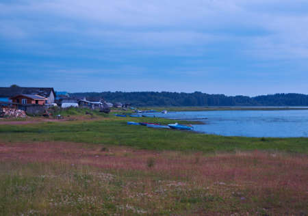 Lake Kenozero .Evening. Arkhangelsk region, Russiaの写真素材