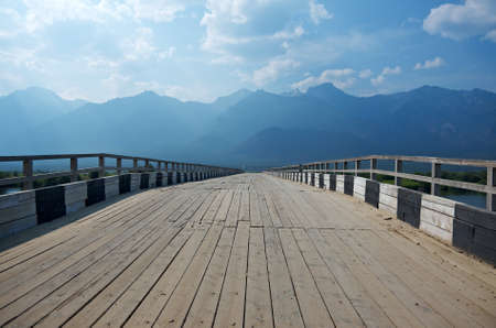 Bridge over River Barguzin, Barguzin valley,Buryatia, Russia.