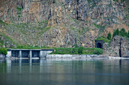 Circum-Baikal railroad . Railway bridgeの写真素材