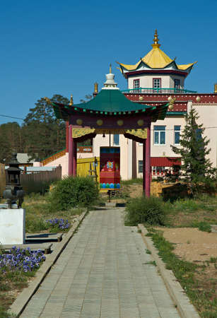 Buddhist temple in the Verhne-Beryozovsky Datsan Ulan-Ude city. Buryat Republic. Russia.
