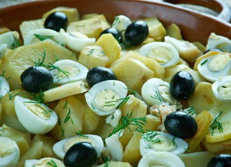 Portuguese Cod Fish Casserole - Bacalhoada or Bacalhauの写真素材