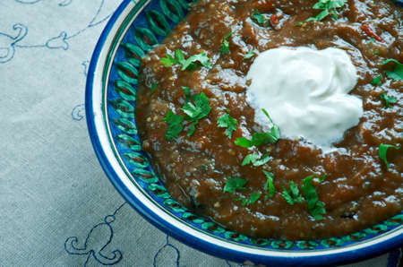 Mirza ghasemi  Northern Iranian  appetizer or main based on tandoori or grilled aubergineの写真素材