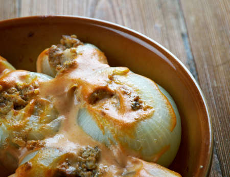 Sogan dolmasi,Stuffed onions. Turkish cuisine