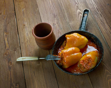 F?r?nda Biber Dolmas?.Stuffed  peppers .Turkish Asian traditional ramadan foodの写真素材