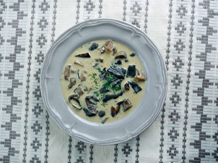 sienikastike Finnish mushroom sauce. close upの写真素材