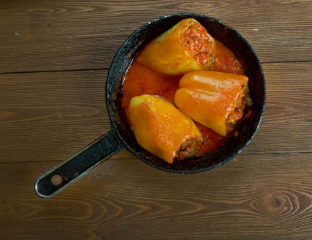 F?r?nda Biber Dolmas?.Stuffed  peppers .Turkish Asian traditional ramadan foodの写真素材
