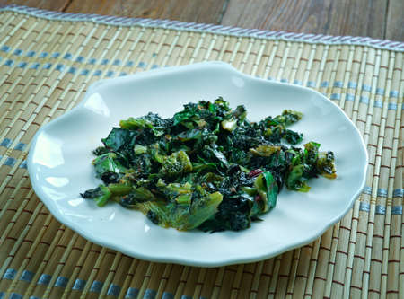 Kale Subji - Indian fried cabbageの写真素材