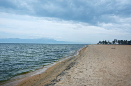 view at lake Baikal in Ust-Barguzinの写真素材