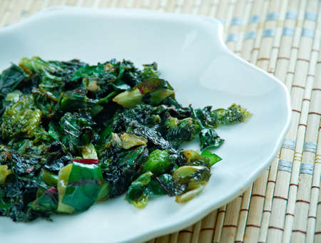 Kale Subji - Indian fried cabbageの写真素材