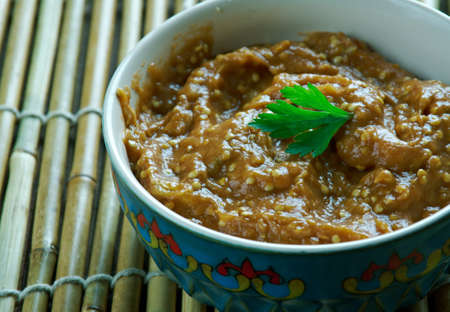 Roasted Eggplant Dip - Uukkous Al-Badinjanの写真素材