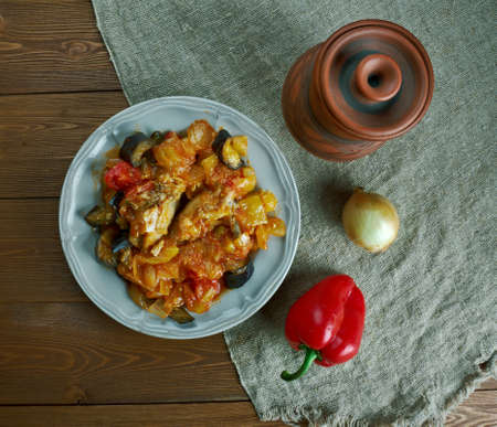 Legumes melanges - Mixed vegetables with chickenの写真素材