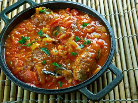 Bah?evan Koftesi or Gardeners Meatballs - Turkish kofte with seasonal vegetables.の写真素材