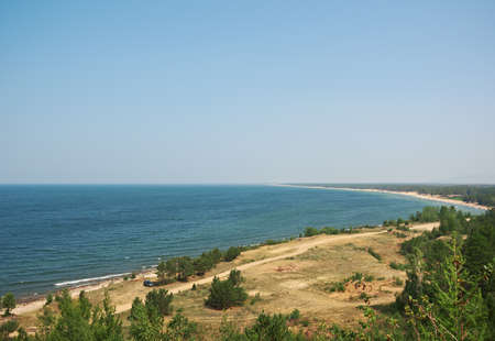 view at lake Baikal from mountain in Ust-Barguzinの写真素材