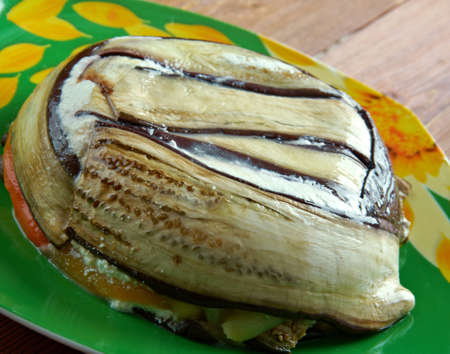 eggplant terrine - homemade vegetable terrine.の写真素材