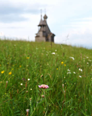 Wooden chapel St. Nicholas.Kenozerye, Arkhangelsk region, Russiaの写真素材