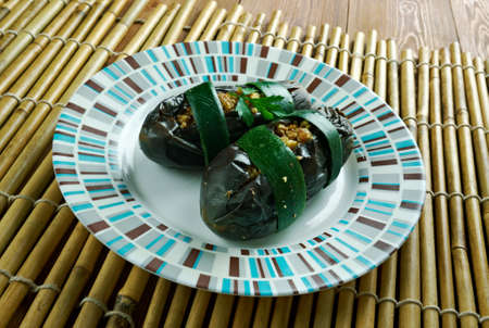 Satsivi - eggplants in peanut sauce. food paste in Georgian cuisineの写真素材