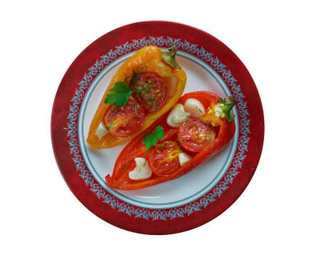 Piedmontese peppers - roast peppers  perfect for antipasto or a light lunch.の写真素材