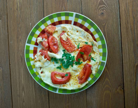 Byde Banadoura Lebanese tomato omelette. Middle Eastern cuisineの写真素材
