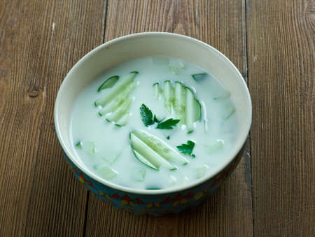 Persian Cucumber Yogurt Mast o Khiarの写真素材
