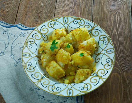 Cumin Seed Potatoes  - Batata bkamun.Middle Eastern and Indian Cuisineの写真素材