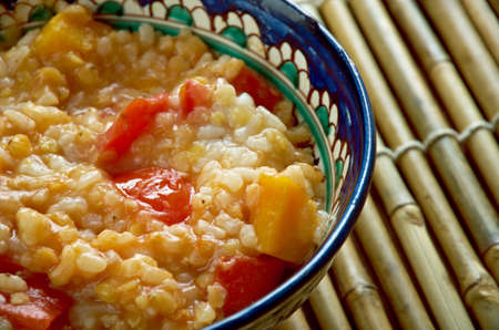 Schurbat Adas Ma Qar - Iraqi  Lentil Pumpkin Soupの写真素材