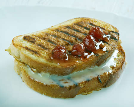 French toast - dish made of bread soaked in beaten eggs and then fried. Finnish style rikkaat ritaritの写真素材