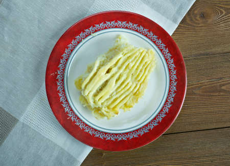 Brandade de morue emulsion of salt cod and olive oil eaten in winter with bread or potatoes.の写真素材